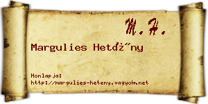 Margulies Hetény névjegykártya